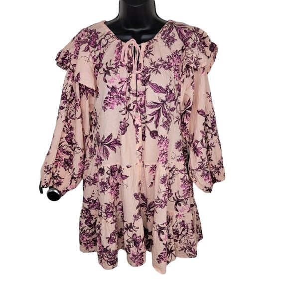 Free People Sunbaked floral Swing Dress in pink Small - Picture 3 of 10